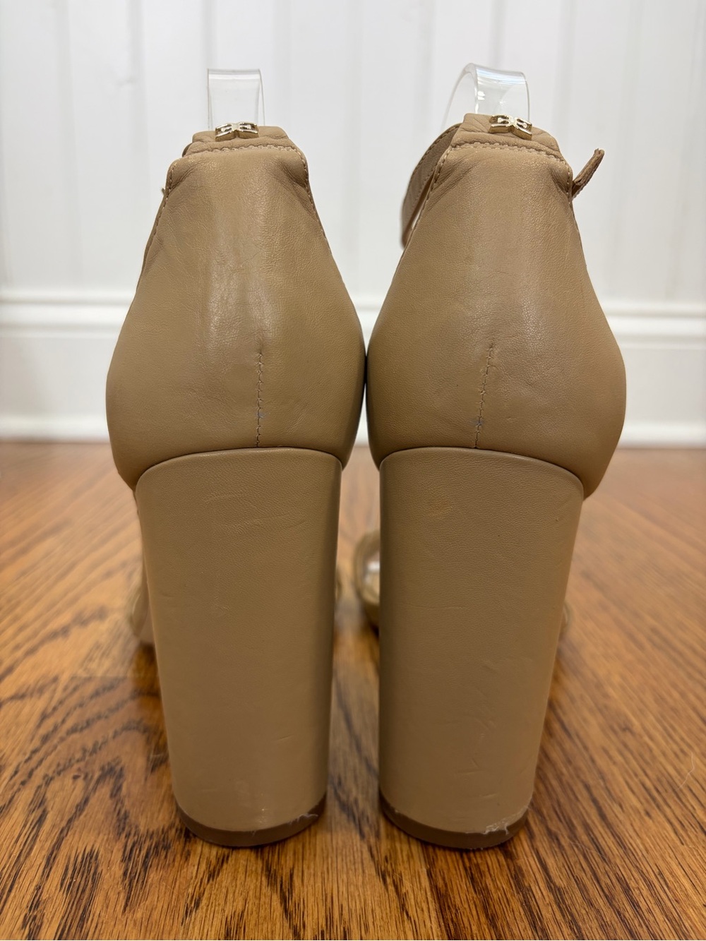 Sam Edelman 4" Yaro Nude Neutral Ankle-Strap Block Heel Sandal (7.5) - Picture 6 of 9